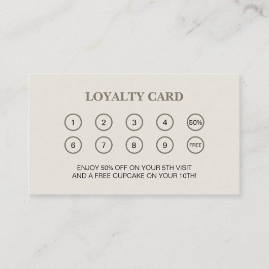 Belohnung der Bäckerei Rolling Button Treuekarte (Rückseite)