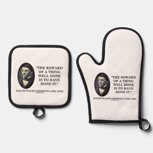Belohnung einer Sache gut gemacht haben, sie Emers Ofenhandschuh & Topflappen-Set (Vorderseite)