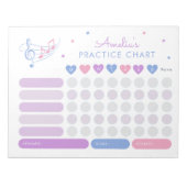 Belohnung für die Musikpraxis Lila rosa Notepad Notizblock (Vorderseite)