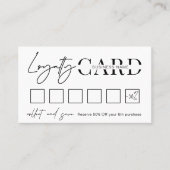 Belohnung für Minimalistische Schwarz-weiße Skript Treuekarte (Vorderseite)