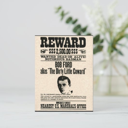 Belohnung Poster BOB FORD Postkarte (Stehend Vorderseite)