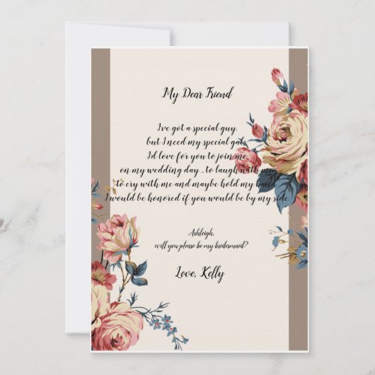 Belohnung wird meine Brautjungfrau Einladung (Vorderseite)