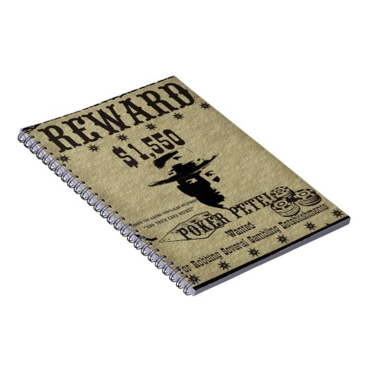 Belohnungs-Plakat-Poker Peter Notizblock (Rechte Seite)