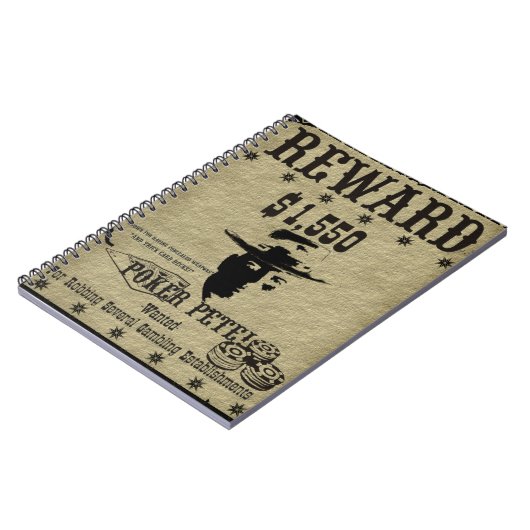 Belohnungs-Plakat-Poker Peter Notizblock (Linke Seite)