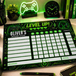 Belohnungsdiagramm Gamer Personalisiertes Diagramm Notizblock