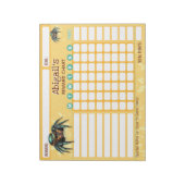 Belohnungsdiagramm Springende Spinne Personalisier Notizblock (Rotiert)