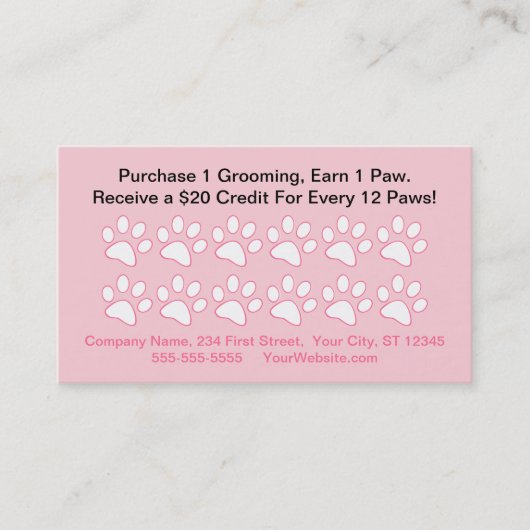 Belohnungskarte für Hunde Treuekarte (Vorderseite)