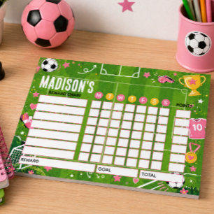Belohnungstabelle Fußball Personalisierte Tabelle Notizblock