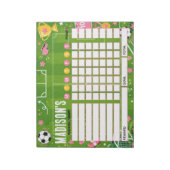 Belohnungstabelle Fußball Personalisierte Tabelle Notizblock (Rotiert)