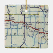 Beloit KS Vintage Karte Keramikornament (Rückseite)