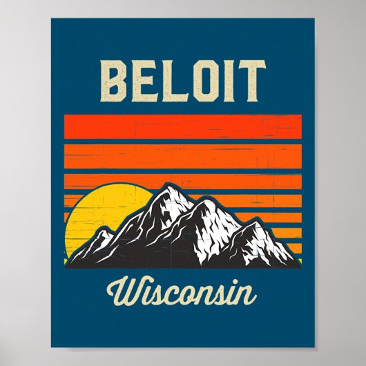 Beloit Wisconsin Retro City Staat USA Poster (Vorne)