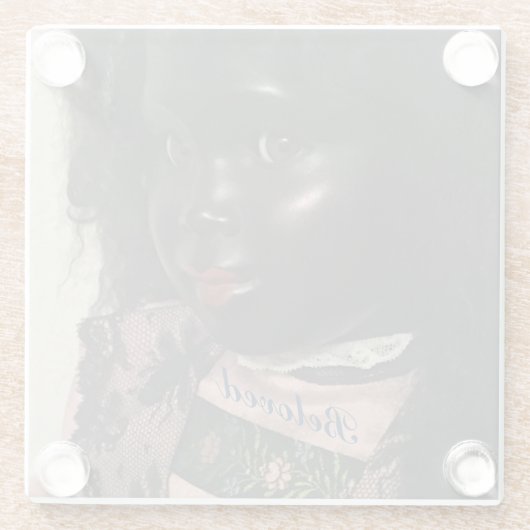 'Beloved' Beautiful Vintag Black Doll Untersetzer (Rückseite)