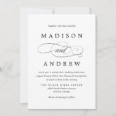 Beloved Black Calligrafy Wedding Einladung (Vorderseite)