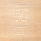 Beloved Calligraphy Wedding Acryleinladungen (Vorderseite)