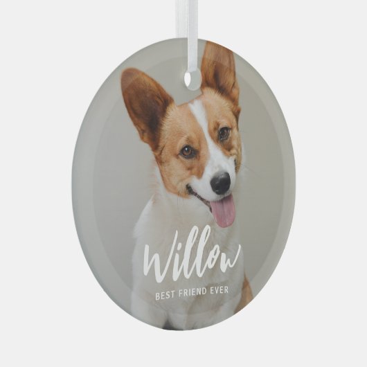 Beloved Caption Personalisiertes Foto Ornament (Vorderseite Rechts)