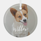 Beloved Caption Personalisiertes Foto Ornament Aus Glas (Vorderseite)