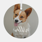 Beloved Caption Personalisiertes Foto Ornament Aus Glas (Rückseite)