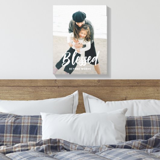 Beloved Caption Personalisiertes Foto Wrapped Canv Leinwanddruck (Insitu (Schlafzimmer))
