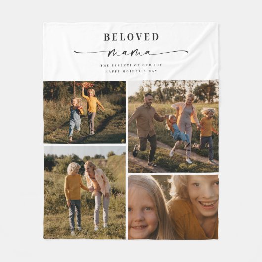Beloved Mama Mama Happy Mother Day Foto Collage Fleecedecke (Vorderseite)