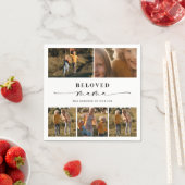Beloved Mama Mama Happy Mother Day Foto Collage Serviette (Beispiel)