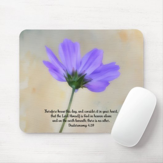 Below a Flower Faith Deuteronomy Bible Verse Mousepad (Mit Mouse)