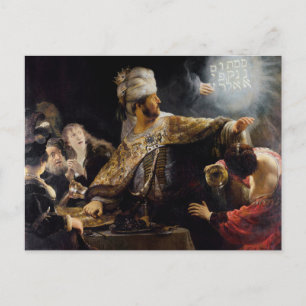 Belsazars Fest von Rembrandt Postkarte