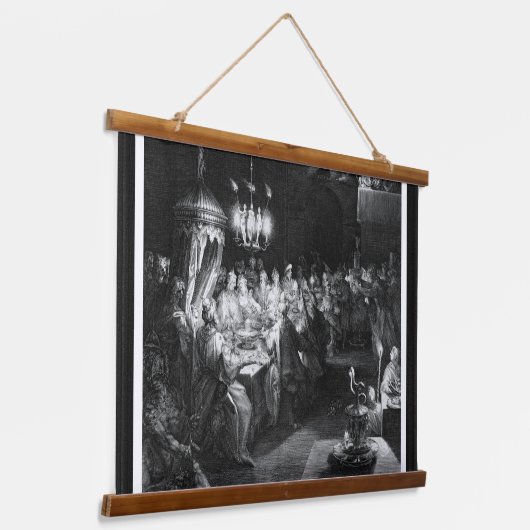 Belshazzar's Fest von Engraver Jan Muller Wandteppich Mit Holzrahmen (Gewinkelt)