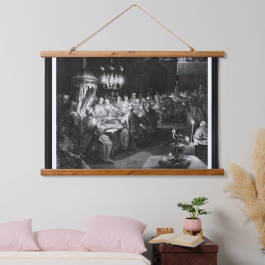 Belshazzar's Fest von Engraver Jan Muller Wandteppich Mit Holzrahmen (Schlafzimmer)