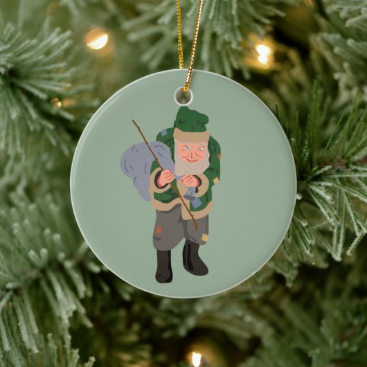 Belsnickel Cartoon Personalisiert Weihnachten Keramik Ornament (Baum)