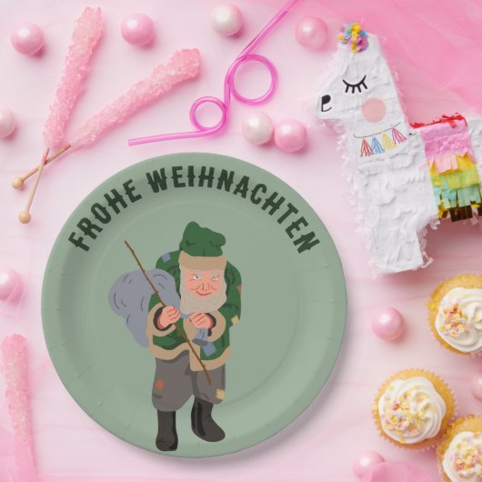 Belsnickel Cartoon Personalisiert Weihnachten Pappteller (Party)