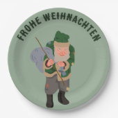 Belsnickel Cartoon Personalisiert Weihnachten Pappteller (Vorderseite)