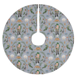 Belsnickel und Pennsylvania Weihnachtsmotifs Polyester Weihnachtsbaumdecke