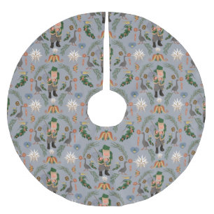 Belsnickel und Pennsylvania Weihnachtsmotifs Polyester Weihnachtsbaumdecke