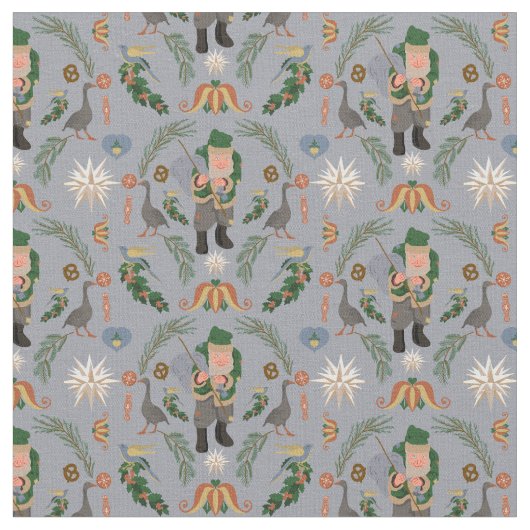 Belsnickel und Pennsylvania Weihnachtsmotifs Stoff (Nahaufnahme)