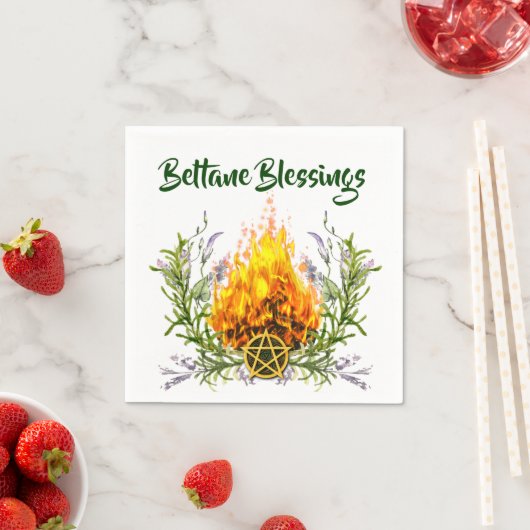 Beltane Blessings Bonfire Wicca Sabbat Party Serviette (Beispiel)