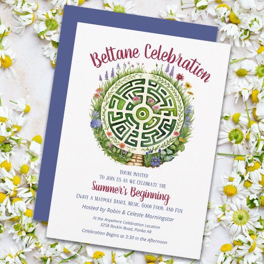 Beltane Celtic Garden Labyrinth Sabbat Party Einladung