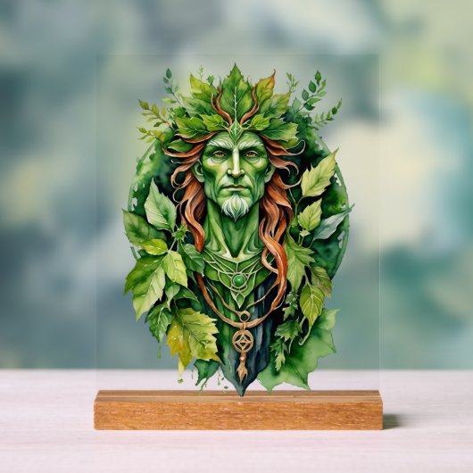 Beltane Celtic Greenman Forest God Sabbat Altar Acrylschild (Neutral)