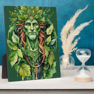Beltane Celtic Greenman Forest God Sabbat Altar Fotoplatte