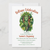 Beltane Celtic Greenman Forest God Sabbat Party Einladung (Vorderseite)