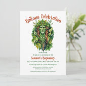 Beltane Celtic Greenman Forest God Sabbat Party Einladung (Stehend Vorderseite)