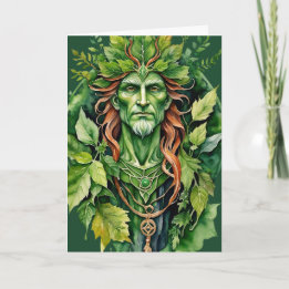 Beltane Celtic Greenman Forest God Sabbat Wicca Feiertagskarte