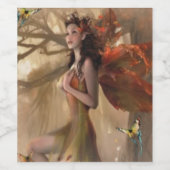 Beltane fairy with butterflies weinetikett (Einzelnes Label)