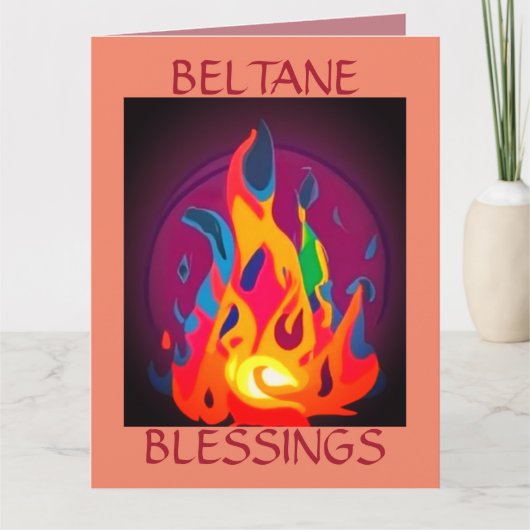 Beltane Feuer in Multicolor Karte (Vorderseite)
