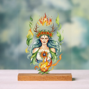 Beltane-Feuer-Sommer-Göttin-Florale-Sabbat-Altar Acrylschild
