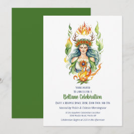 Beltane-Feuer Sommergöttin Floral Sabbat-Party Einladung