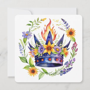 Beltane-Feuerkrone Sommer Floral Sabbat Feiertagskarte