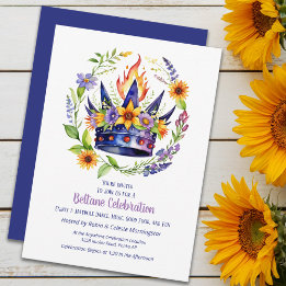 Beltane-Feuerkrone Sommer Floral Sabbat-Party Einladung