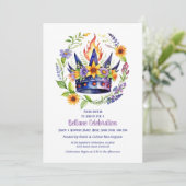 Beltane Fire Crown Summer Floral Sabbat Party Einladung (Stehend Vorderseite)