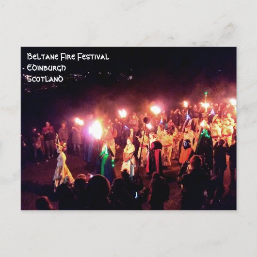 Beltane Fire Festival Prozession der May Queen Postkarte (Vorderseite)