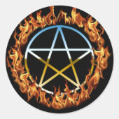 Beltane Fire Pentagramm Runder Aufkleber (Vorderseite)